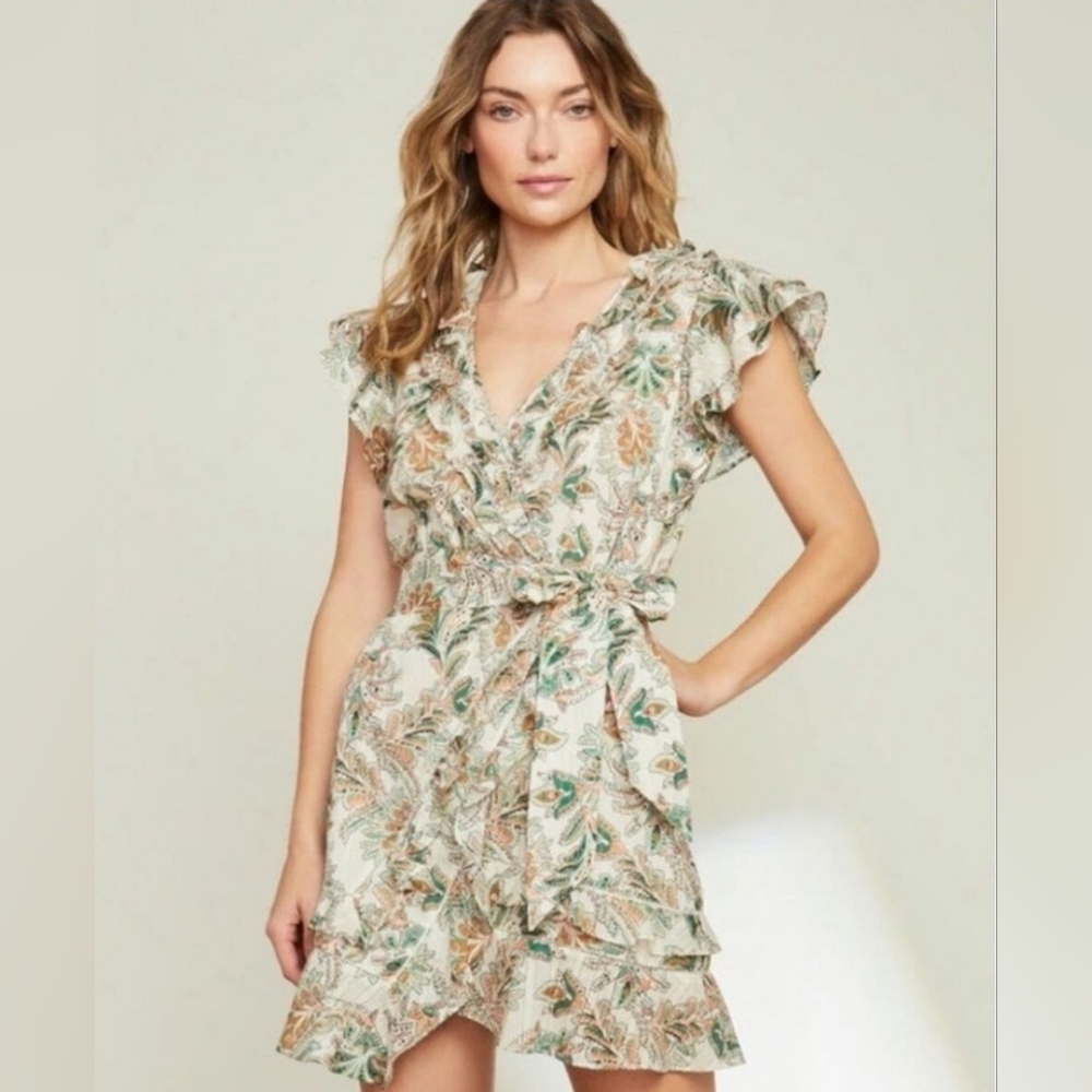 Veronica Beard Floral Wrap Dress Size 2 No Sash